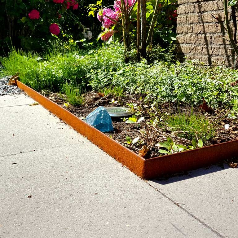 Bordadura em aço corten - Achatada - Altura 23 cm - 150 cm