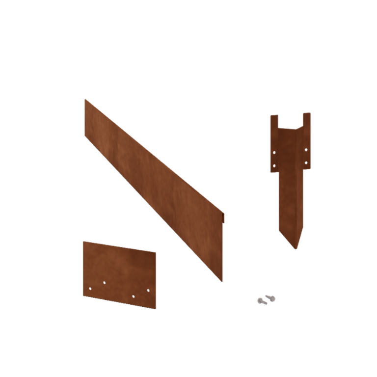 Conjunto completo de borda achatada em aço corten de 13 cm por 15 metros