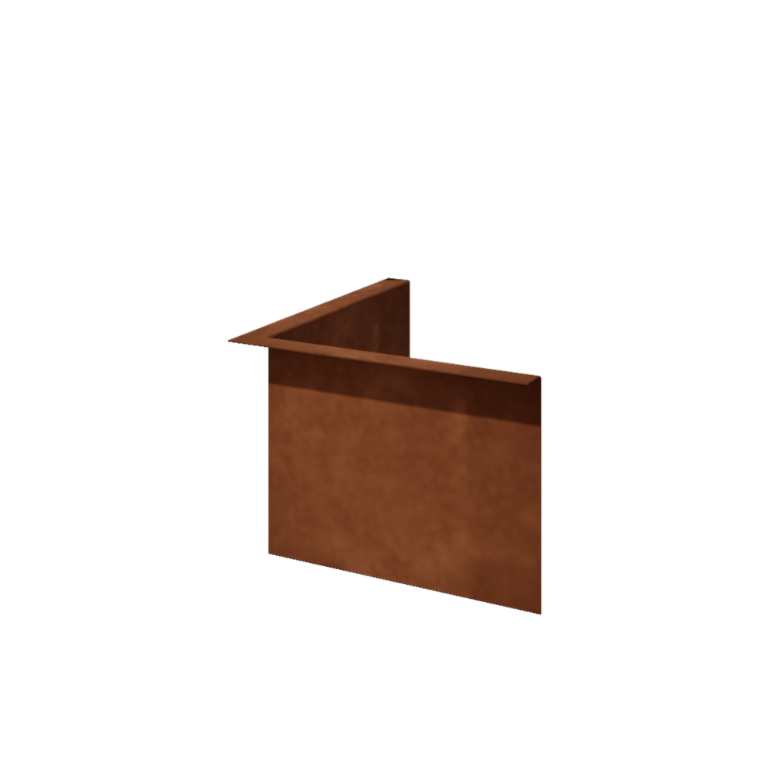Bordadura em aço corten - Fixa - Canto interno - Altura 22 cm