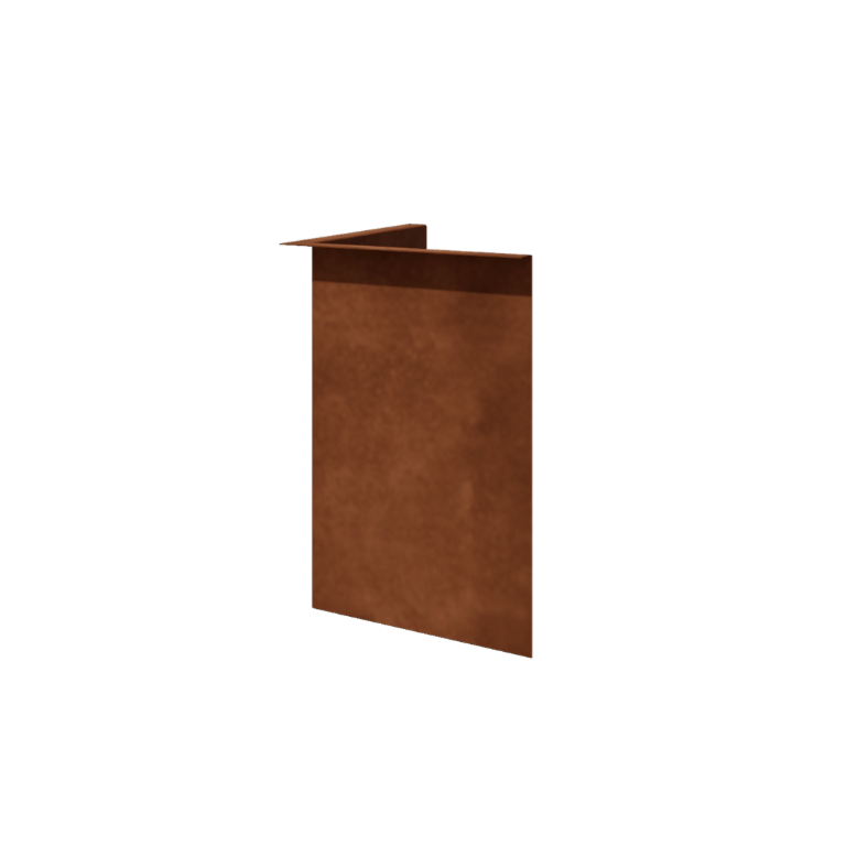 Bordadura em aço corten - Fixa - Canto interno - Altura 45 cm