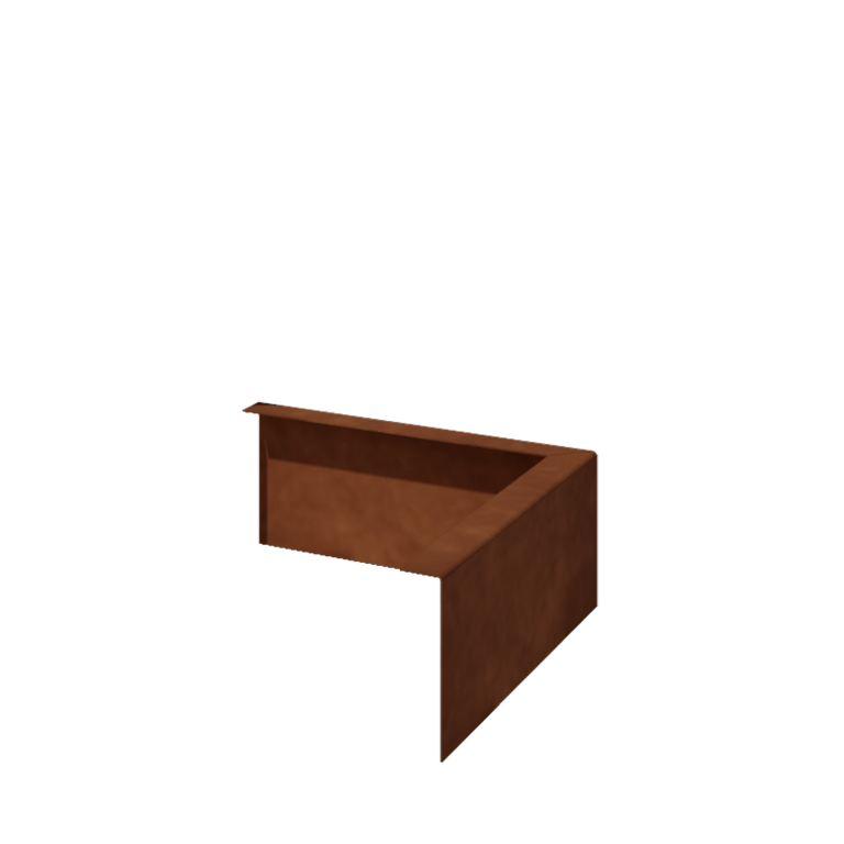 Borda fixa em aço corten 12 cm canto exterior