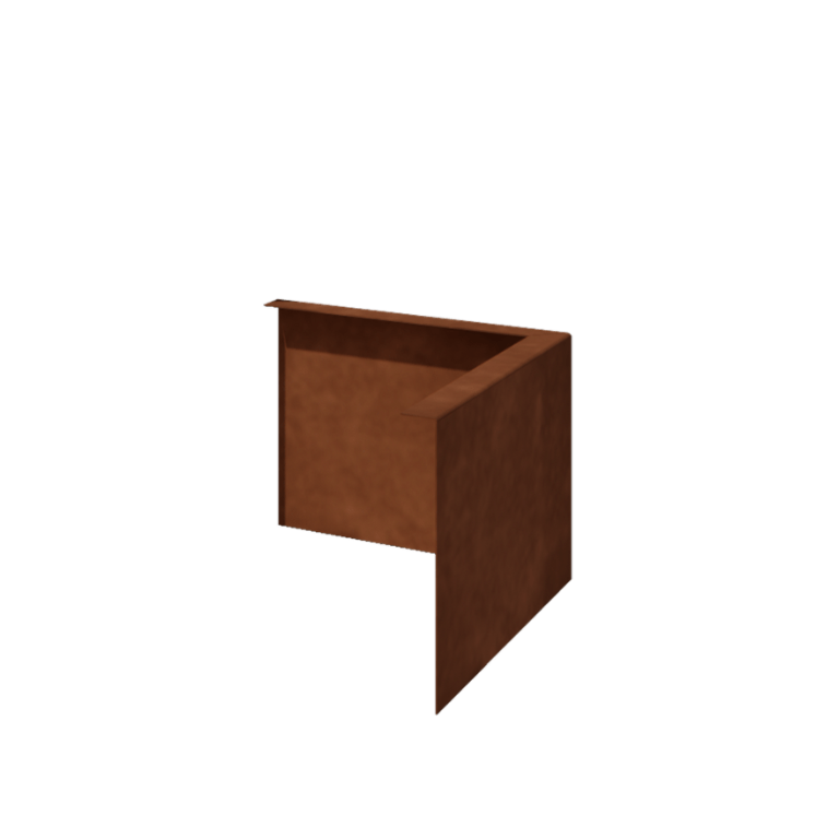 Borda fixa em aço corten 22 cm canto exterior