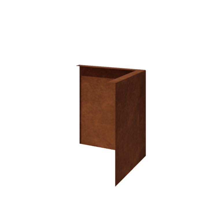 Borda fixa em aço corten 34 cm canto exterior
