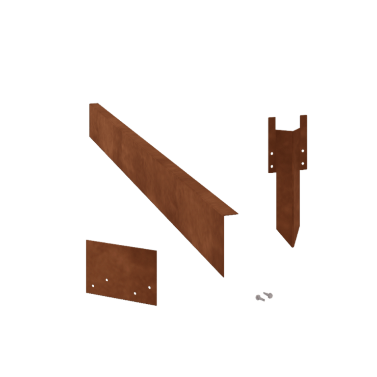 Conjunto completo de borda fixa em aço corten de 12 cm por 24 metros