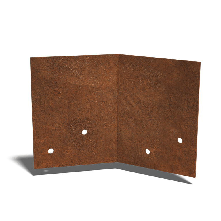 Placa de acoplamento aço corten 45º camada 12 - 15 cm
