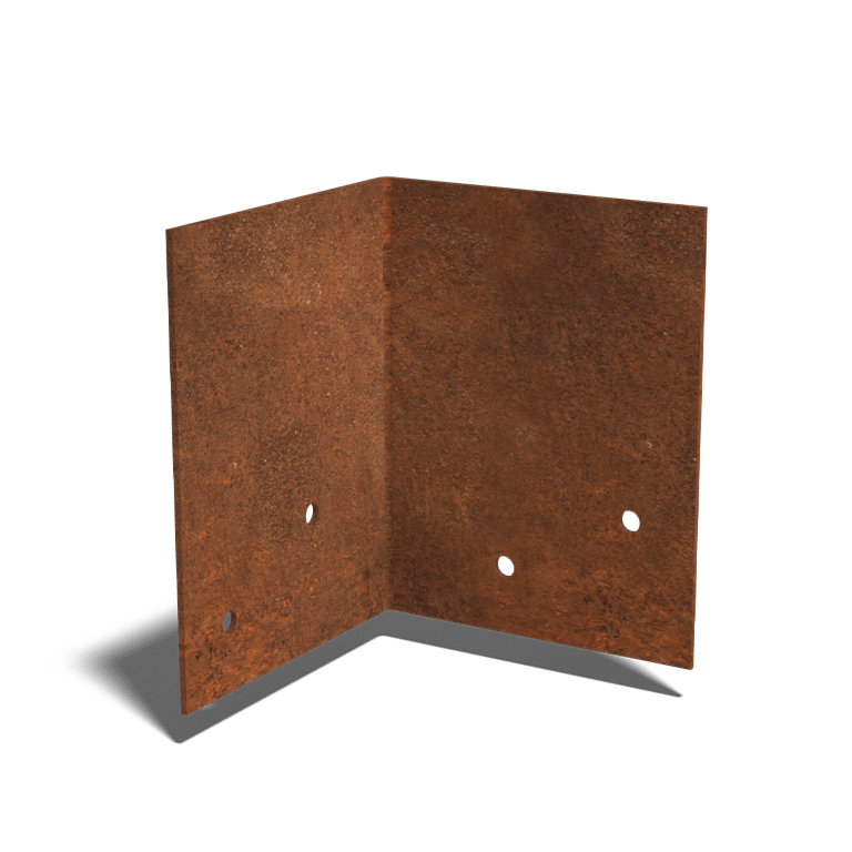 Placa de acoplamento aço corten 90º camada 12 - 15 cm
