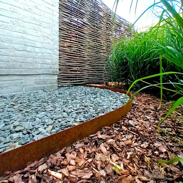 Bordadura em aço corten - Reta - Altura 15 cm - 150 cm