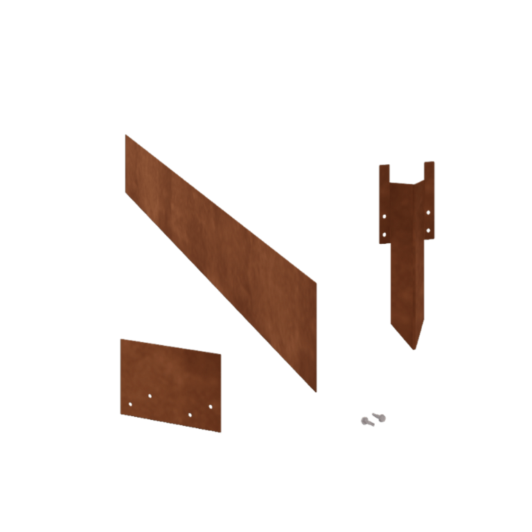 Bordadura em aço corten - Reta - Altura 15 cm - Conjunto completo 24 metro
