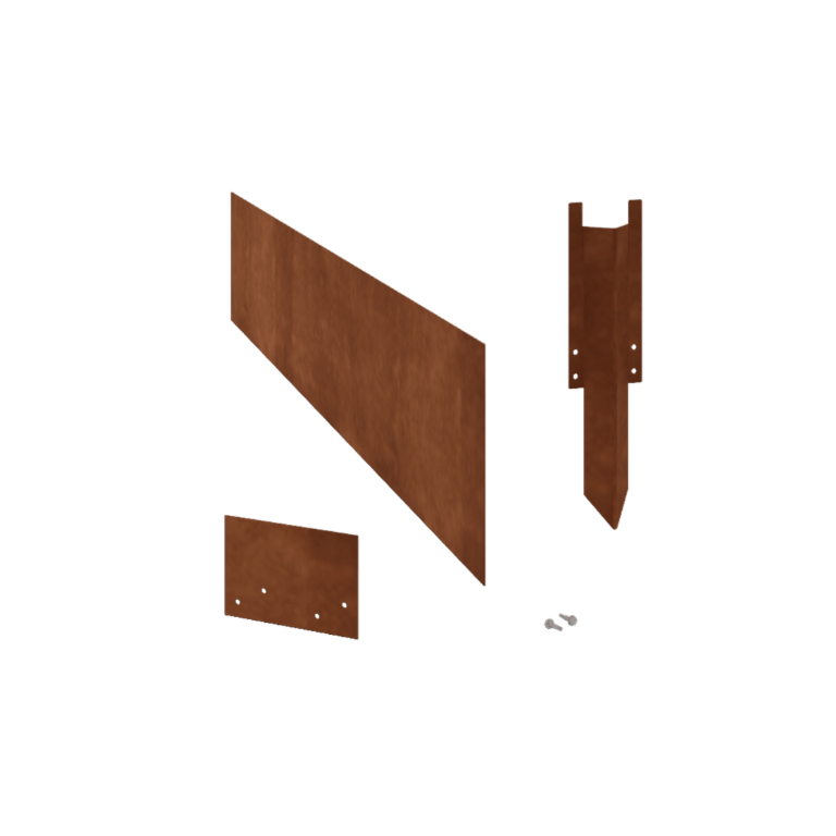 Bordadura em aço corten - Reta - Altura 25 cm - Conjunto completo 15 metro