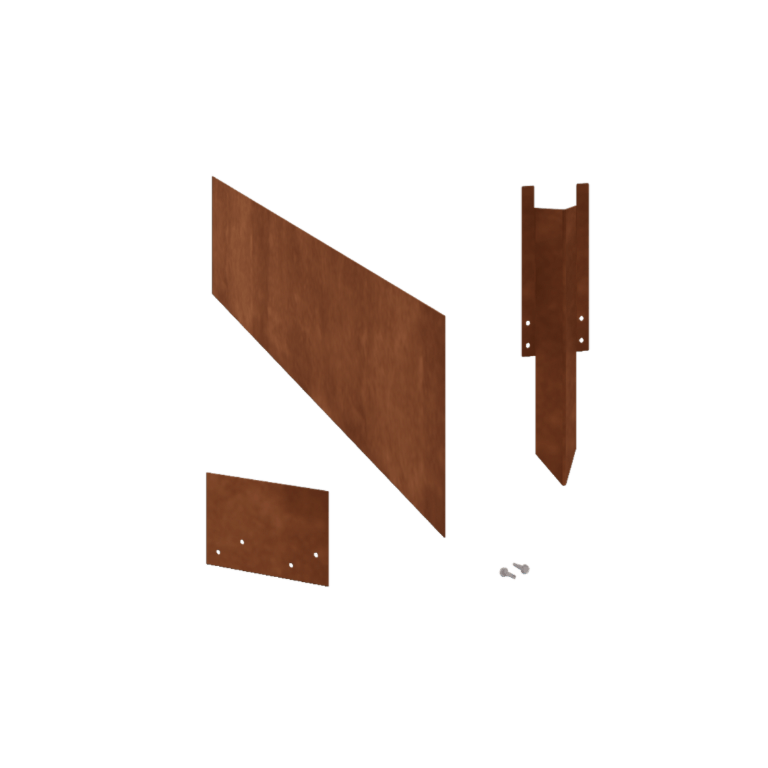 Bordadura em aço corten - Reta - Altura 25 cm - Conjunto completo 24 metro