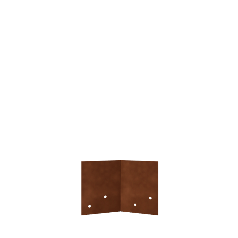 Placa de ligação em aço corten - 45° - Altura da bordadura 12 / 15 cm
