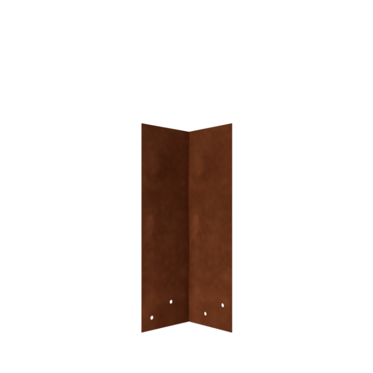 Placa de ligação em aço corten - 90° - Altura da bordadura 34 / 37,5 cm