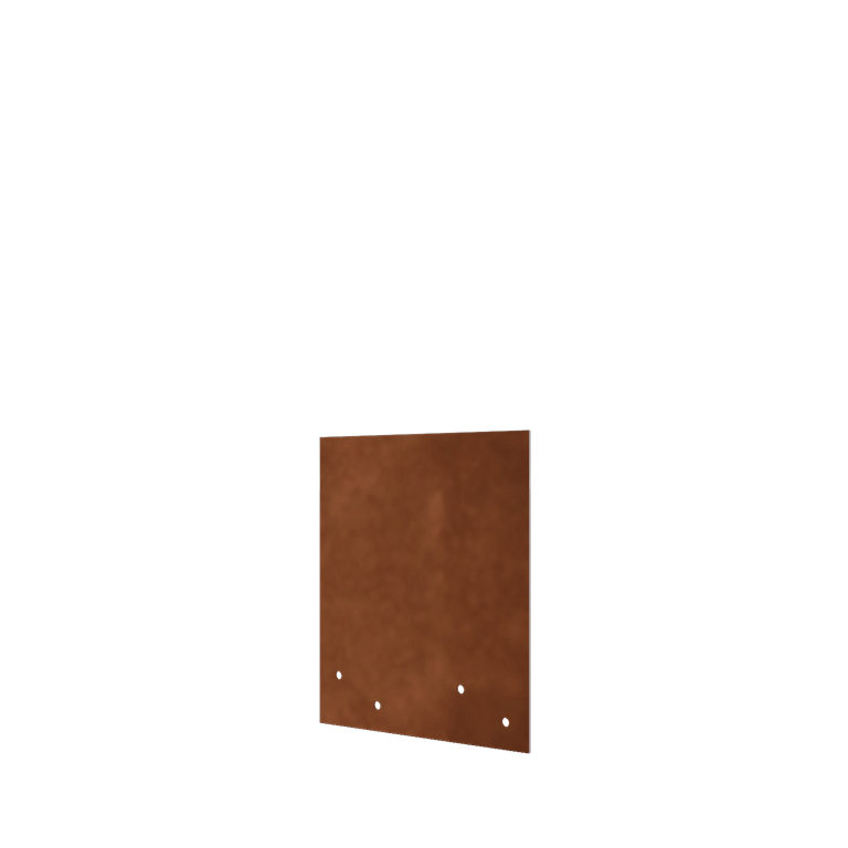 Placa de ligação em aço corten - Reta - Altura da bordadura 22 / 25 cm