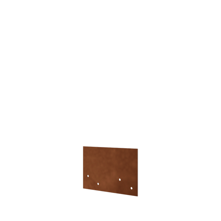 Placa de ligação em aço corten - Reta - Altura da bordadura 12 / 15 cm