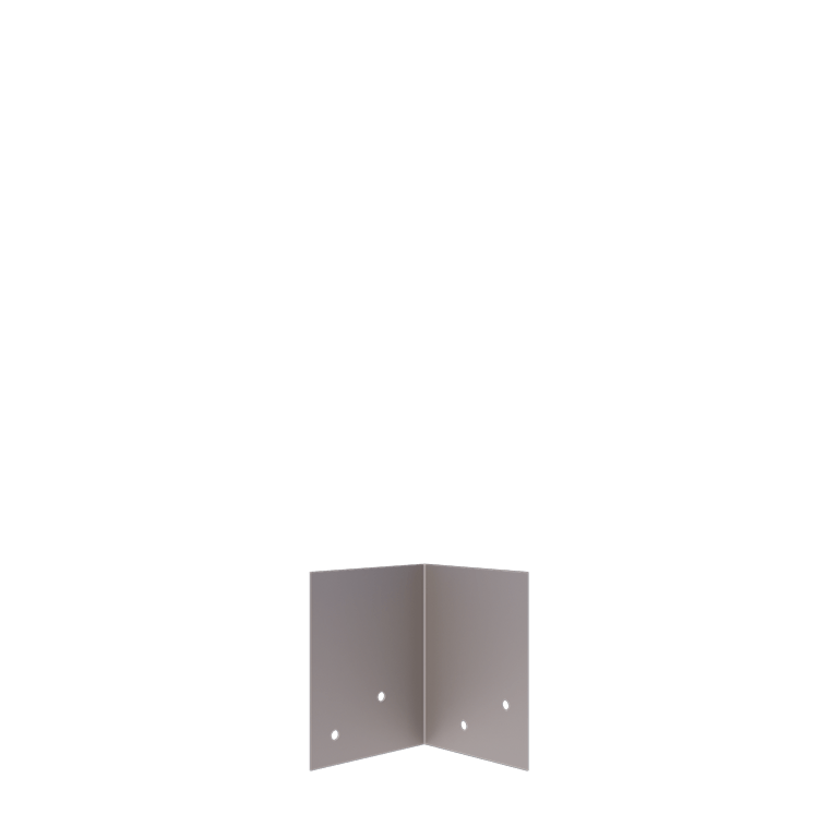 Placa de ligação em aço galvanizado - 90° - Altura da bordadura 12 / 15 cm