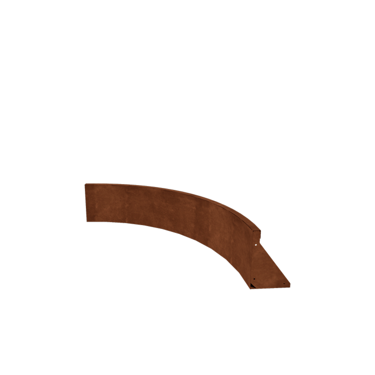 Muro de contenção curvo interior em aço corten 100 x 100 cm (altura 30 cm)