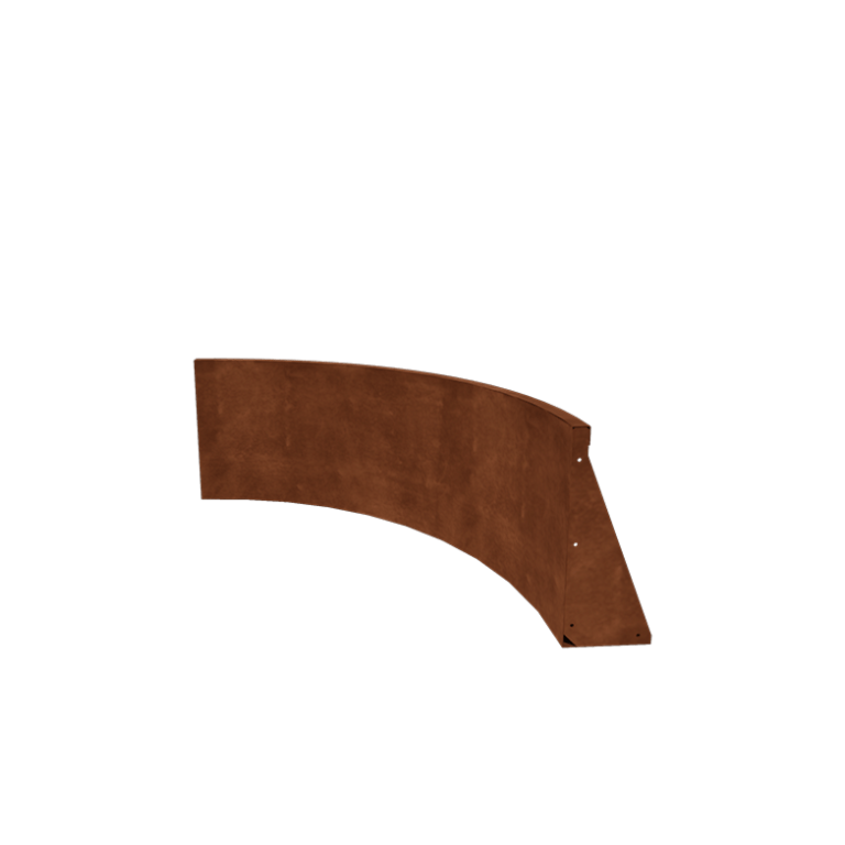 Muro de contenção em aço corten - Curva interna - 100 x 100 x 50 cm