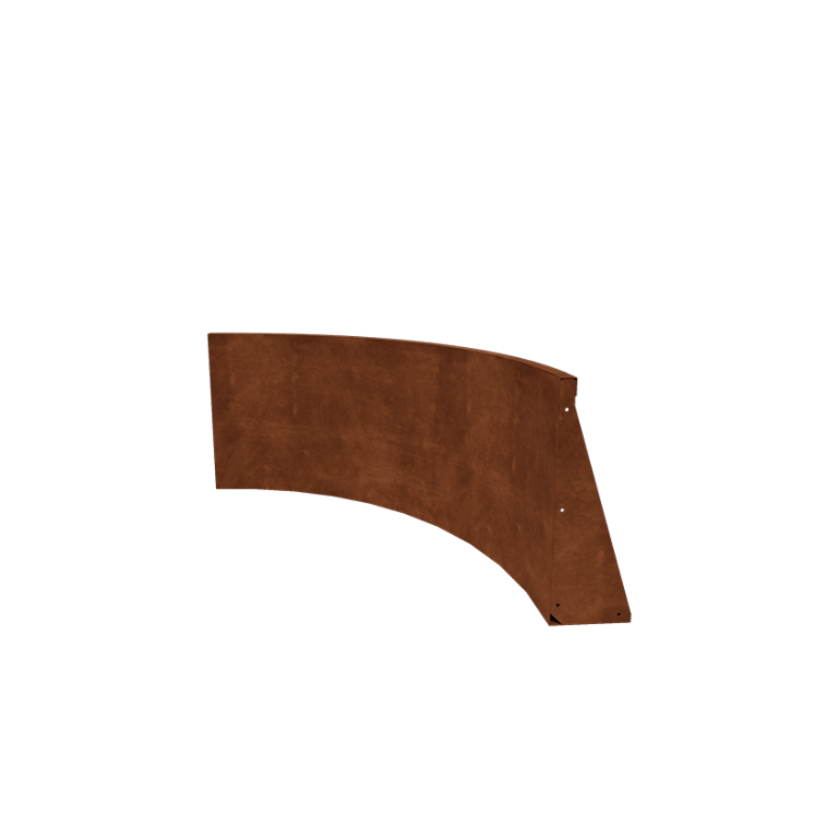 Muro de contenção em aço corten - Curva interna - 100 x 100 x 60 cm