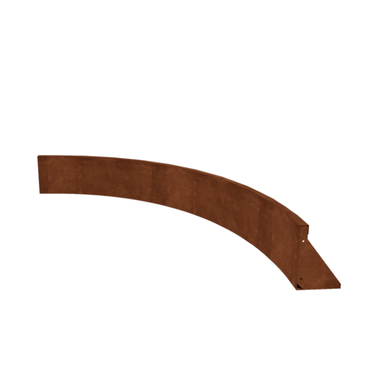 Muro de contenção em aço corten - Curva interna - 150 x 150 x 30 cm