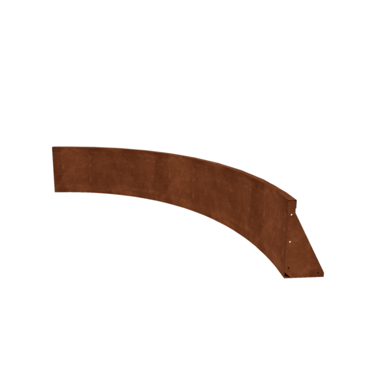 Muro de contenção em aço corten - Curva interna - 150 x 150 x 40 cm