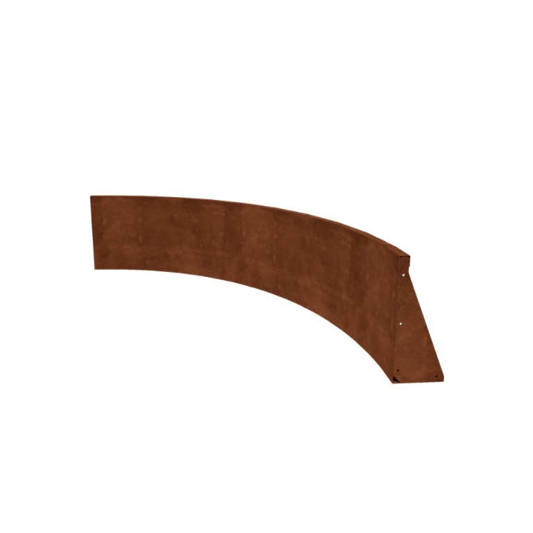 Muro de contenção em aço corten - Curva interna - 150 x 150 x 50 cm
