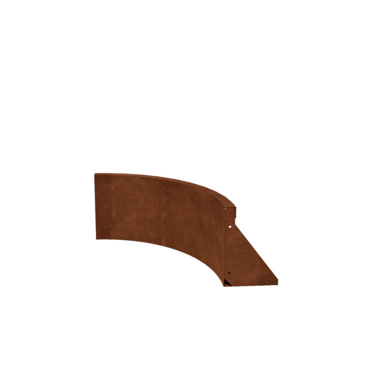 Muro de contenção em aço corten - Curva interna - 50 x 50 x 30 cm