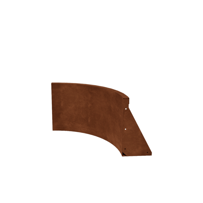 Muro de contenção em aço corten - Curva interna - 50 x 50 x 40 cm