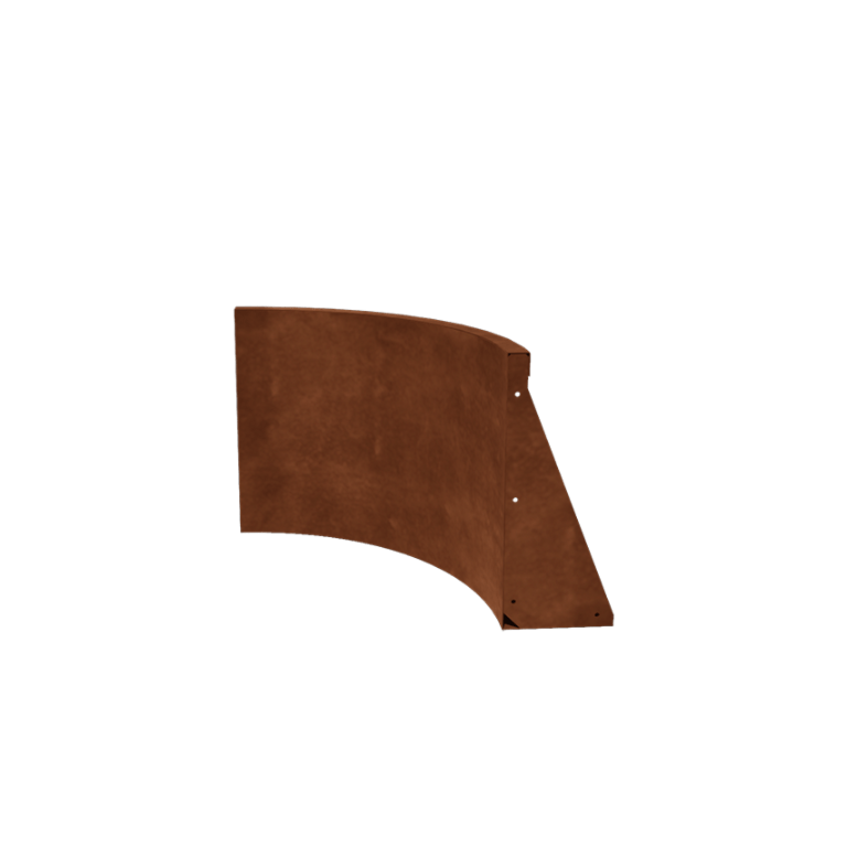Muro de contenção em aço corten - Curva interna - 50 x 50 x 50 cm
