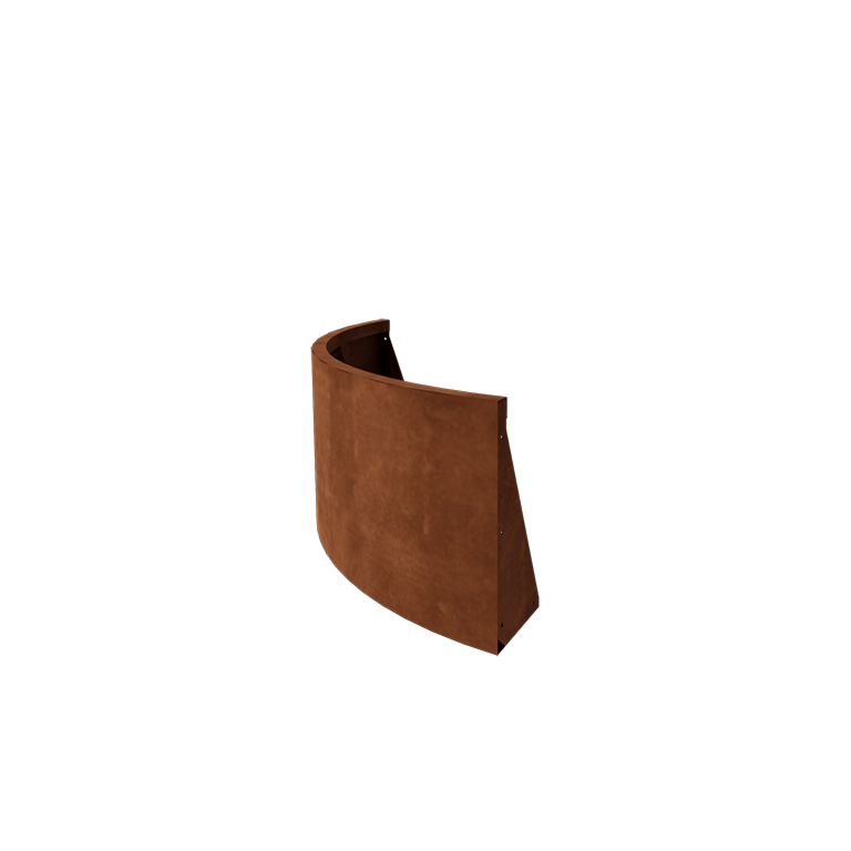 Muro de contenção curvo exterior em aço corten 100 x 100 cm (altura 50 cm)