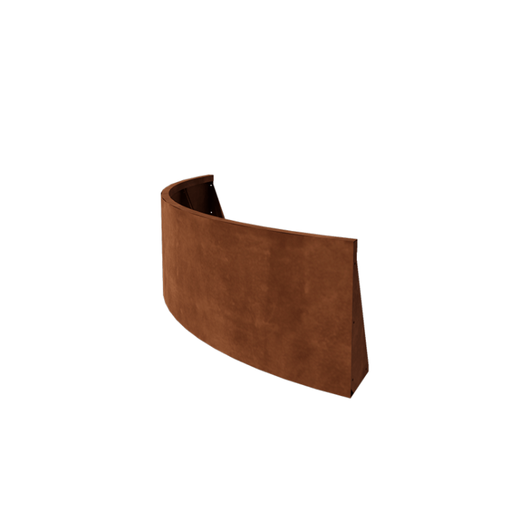 Muro de contenção curvo exterior em aço corten 150 x 150 cm (altura 50 cm)