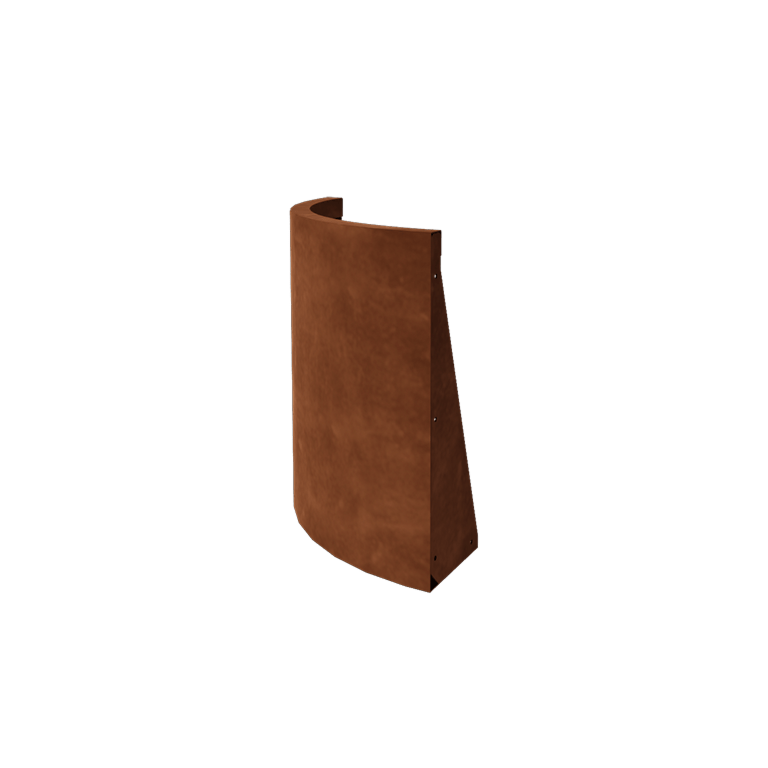 Muro de contenção em aço corten - Curva externa - 50 x 50 x 60 cm