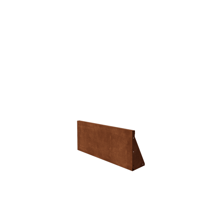 Muro de contenção em aço corten - Reto - 100 x 40 cm