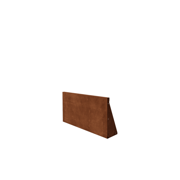 Muro de contenção em aço corten - Reto - 100 x 50 cm