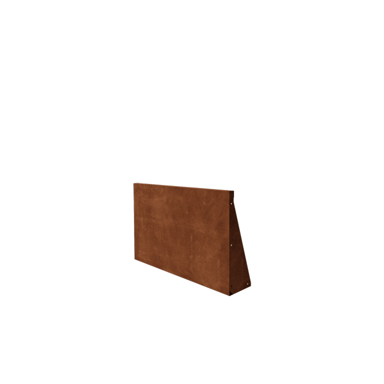 Muro de contenção em aço corten - Reto - 100 x 60 cm