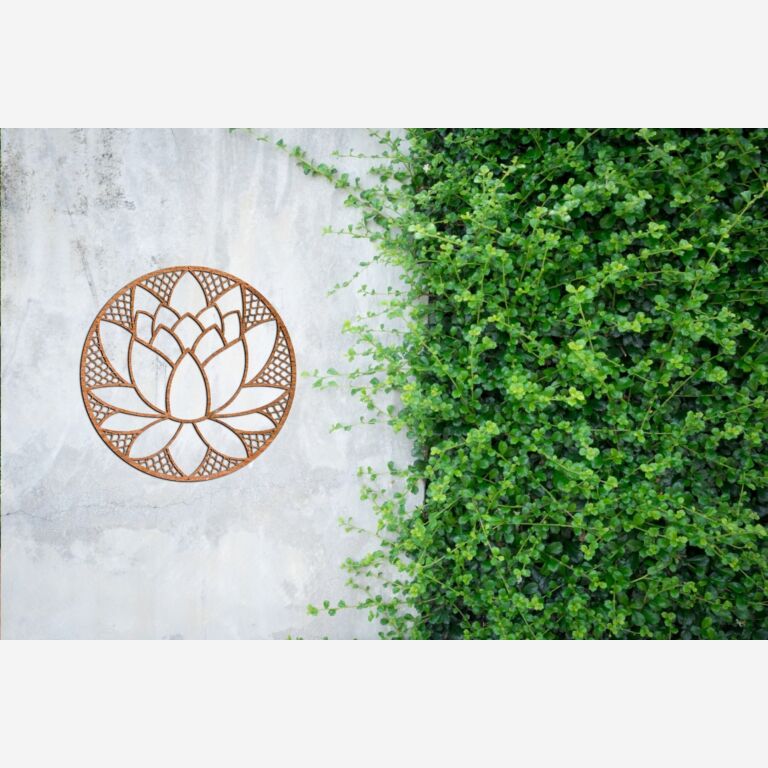 Decoração de paredes em aço corten Flor de lótus