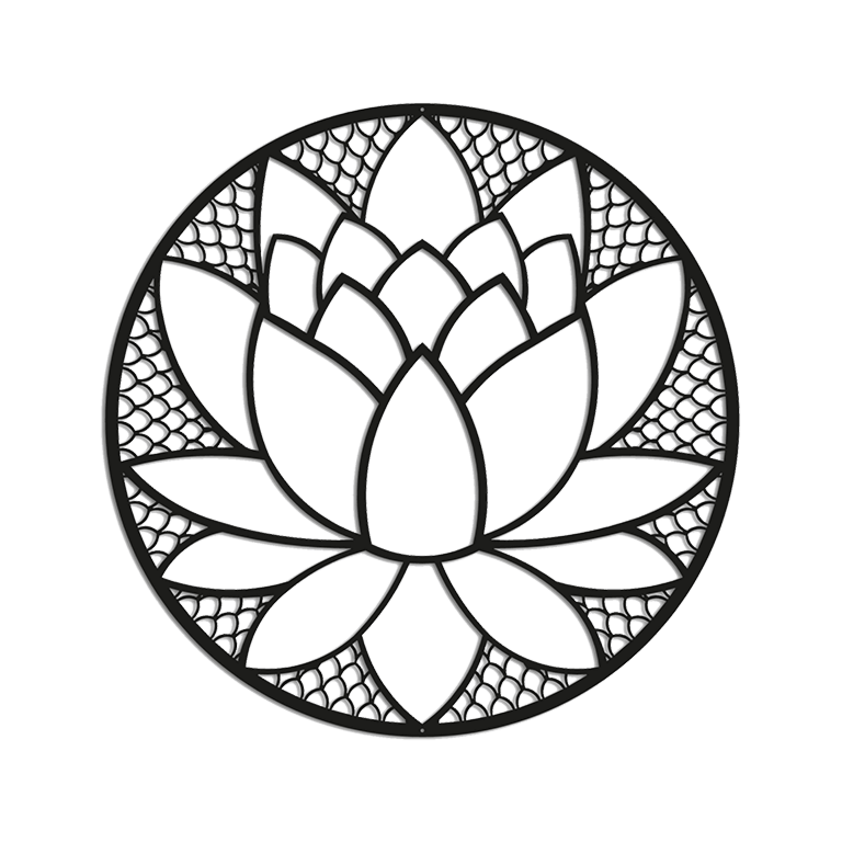 Decoração de parede em metal Flor de lótus