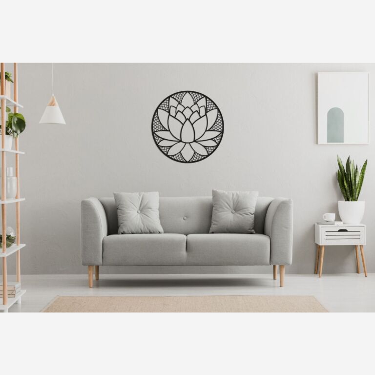 Decoração de parede em metal Flor de lótus