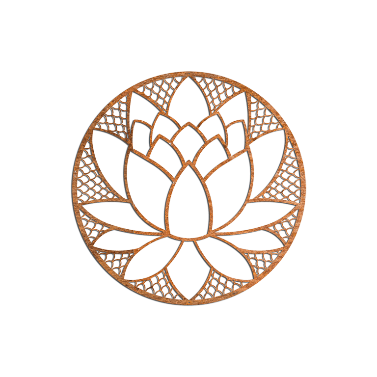 Decoração de paredes em aço corten Flor de lótus