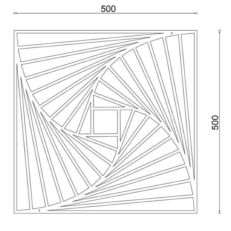 Formas geométricas decoração de parede em metal 3.0