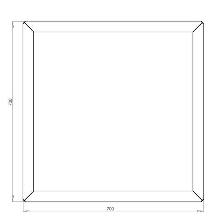Floreira aço revestido a pó Miami 70 x 70 cm