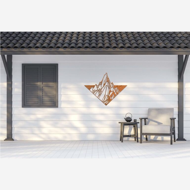 Decoração de paredes em aço corten Montanha