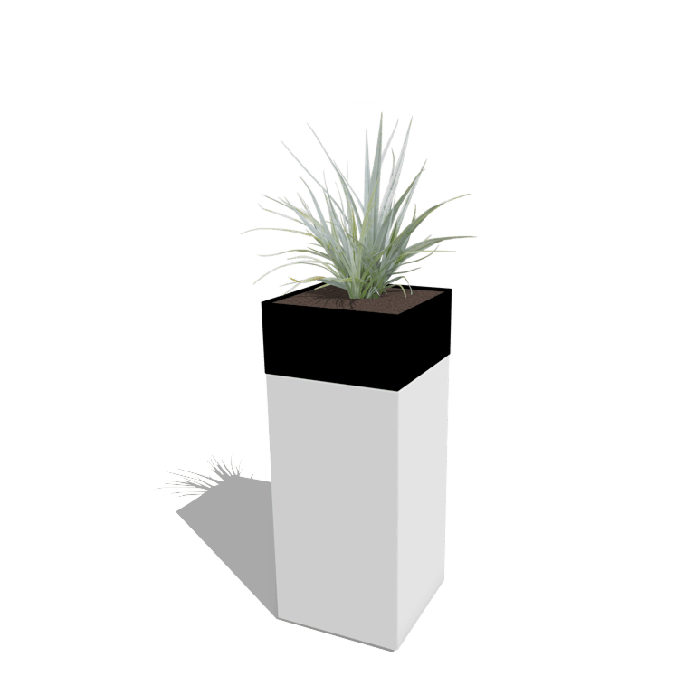 Plantenbak conjunto North Carolina branco & preto 40 x 40 x 100 cm