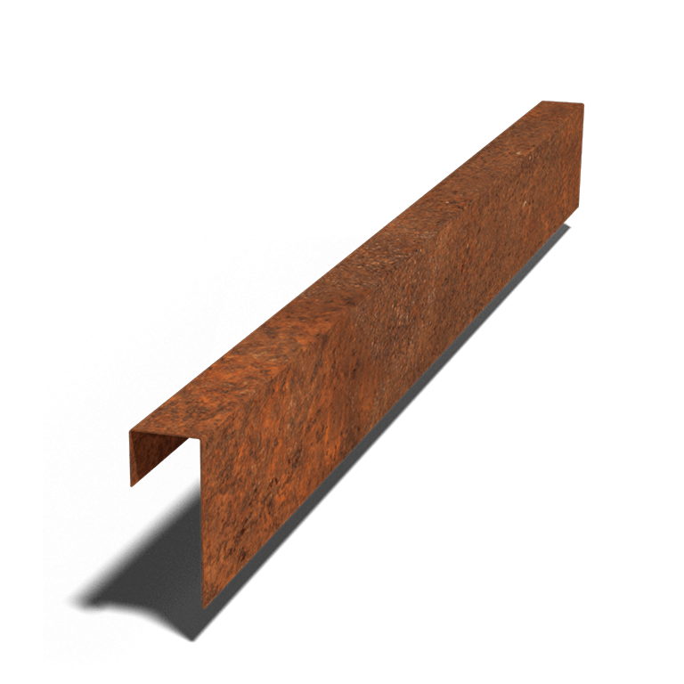Perfil de sobreposto em aço corten 15 x 6 x 5 cm (comprimento 150 cm)