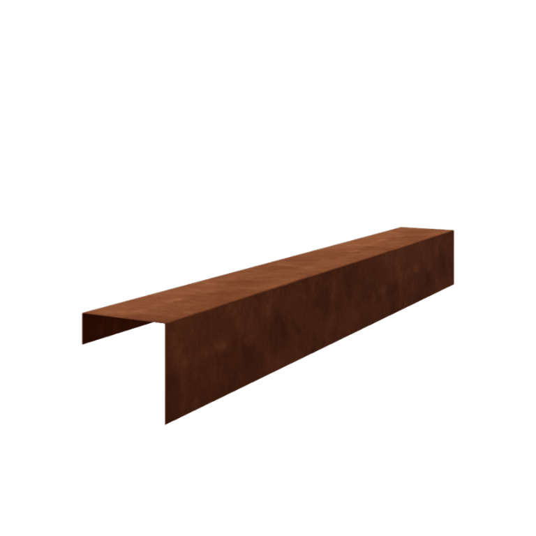 Perfil de encaixe em aço corten - 15 x 15 x 5 cm - 150 cm