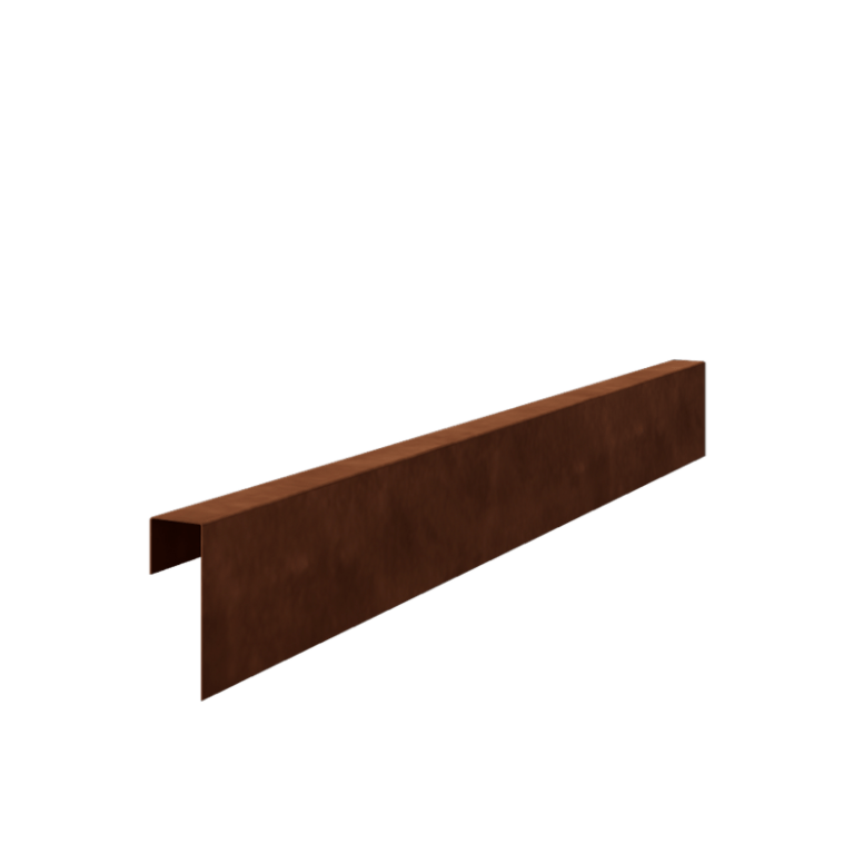 Perfil de sobreposto em aço corten 15 x 5 x 5 cm (comprimento 150 cm)