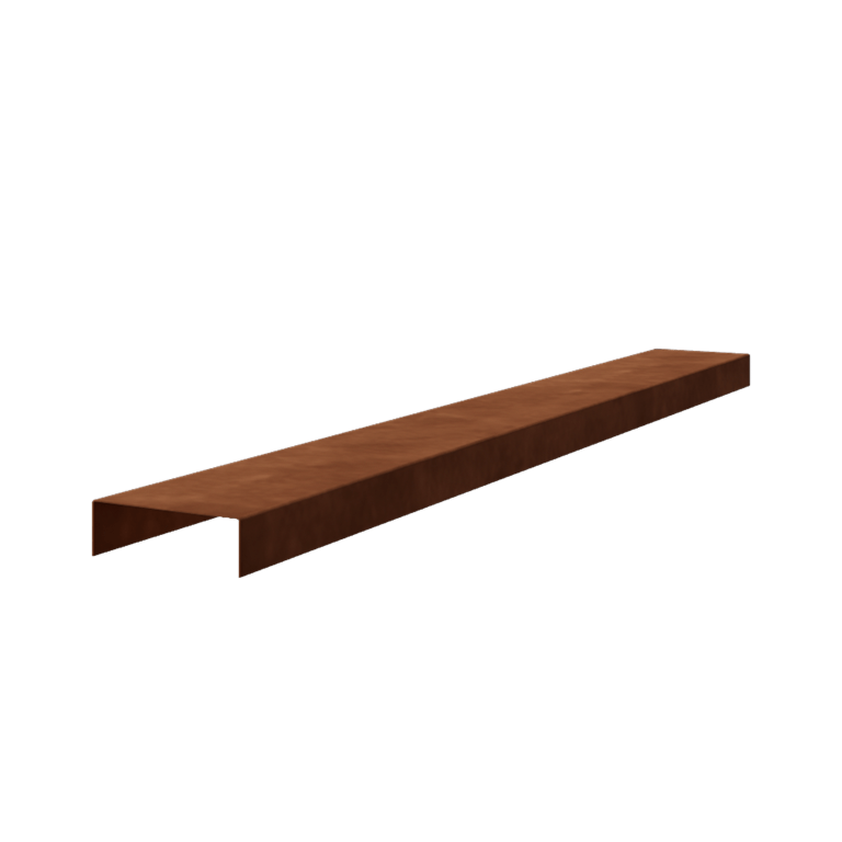 Perfil de encaixe em aço corten - 5 x 15 x 5 cm - 150 cm