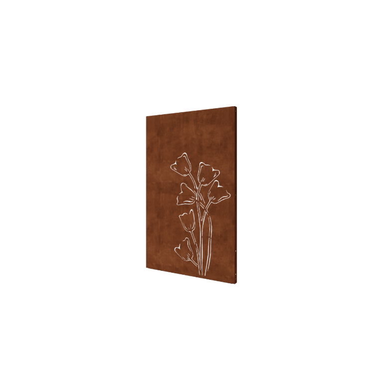 Tulipa assimétrico aço corten 120 x 6 x 190 cm