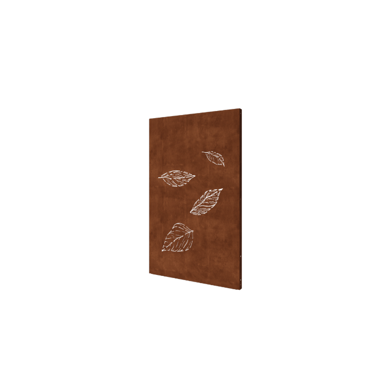 Painel decorativo em aço corten - Folhas 3 - 120 x 6 x 190 cm