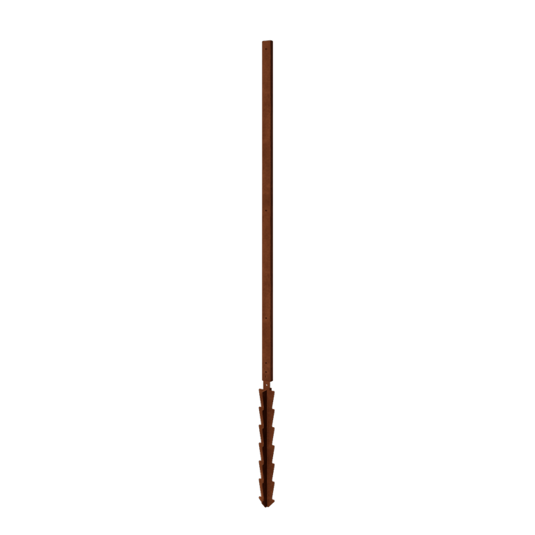 Suporte direito estaca aço corten com 190 x 6 x 3 cm