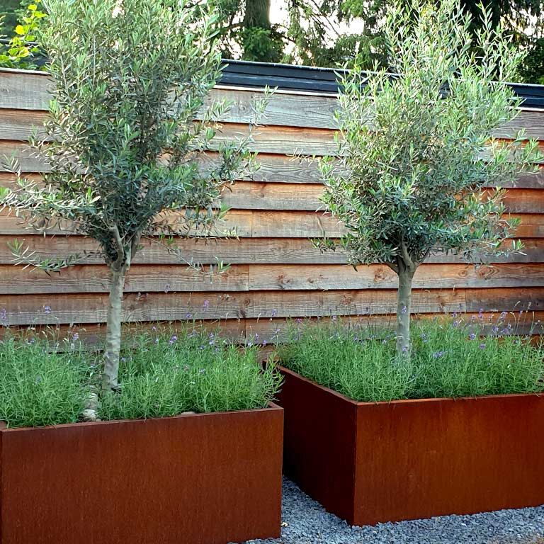 Floreira em aço corten Miami 120 x 120 cm